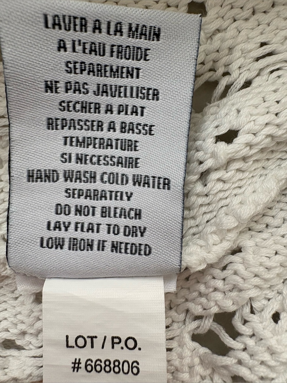 Tribal Jeans Cream Mixed Media Crochet Knit Detail Pullover Sweater Size XL - Picture 10 of 13